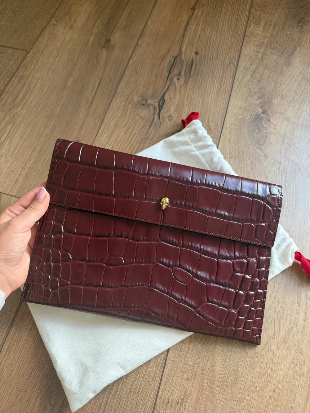 Alexander McQueen croc embossed